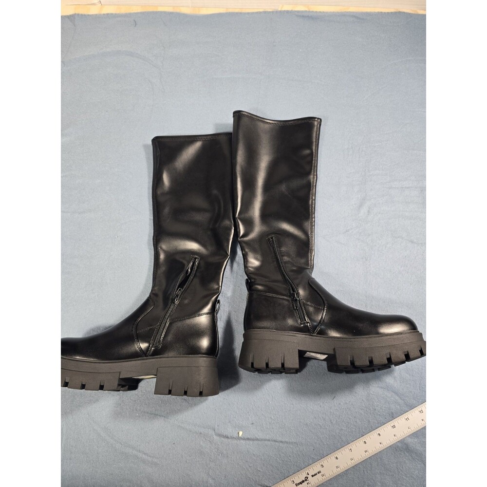 NEW Women's Black So & Yong Tall Stretch Boots With Lug Sole 8.5 - Picture 6 of 16